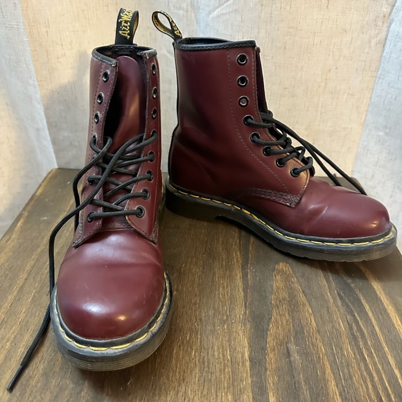 Dr. Martens Maroon Boots - Picture 1 of 6